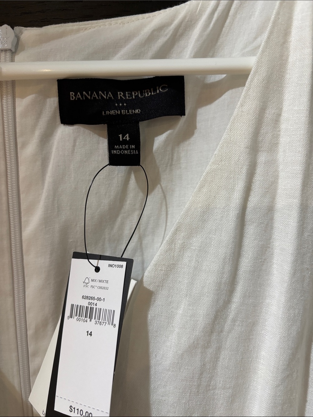 Banana Republic Cream Button-Front V-Neck Midi Dress - Picture 2 of 5